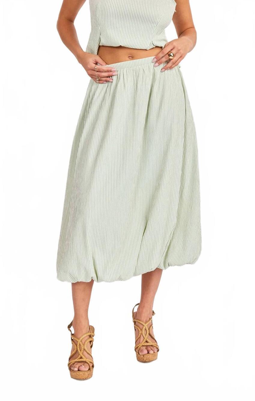NEW SADIE & SAGE see me bubble midi skirt in green